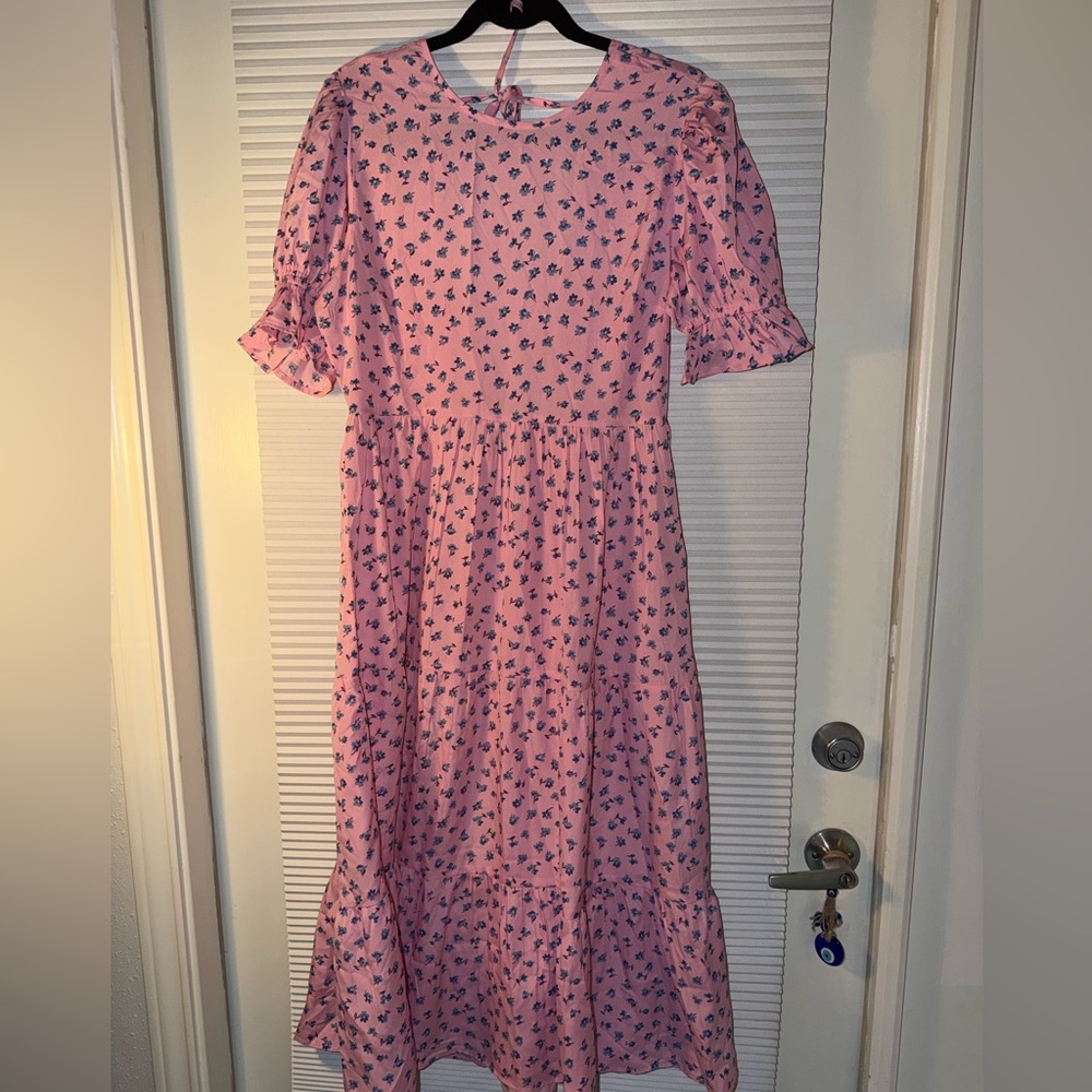ASOS influence pink midi dress